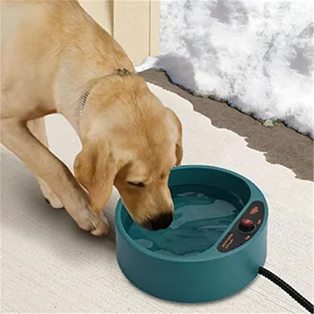 FML Mascota Comederos para Mascotas Electrónicas de Agua caliente Bowl Plato al aire libre de Aguas Termales Tazón Alimentador de Mascotas Accesorios para Perros y Gatos