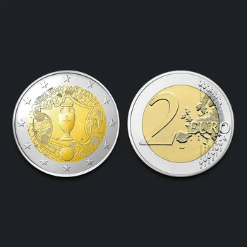 Francia 2 Euro 2016 Juego de Fútbol Real del Auténtico Original de la Moneda Comemorative Colección de Monedas Raras de la Unc 1pcs de la moneda