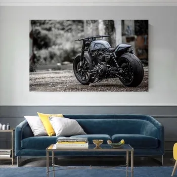 Fresco Personalizado Pesada Bicicleta Modificada de la Motocicleta Lienzo de Pintura de Coche Posters Cuadros Arte de la Pared para la Sala de estar Decoración para el Hogar