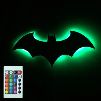 Fuente de Alimentación USB De 7 espejos del Color de la Bat Control Remoto LED Luz de la Noche la Decoración del Hogar de Proyección de Sombras de la Pared de la Lámpara a los Niños Regalos 23484