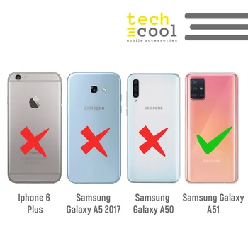 FunnyTech®Stand case para Samsung Galaxy A51 de Silicona l de Lona de color transparente
