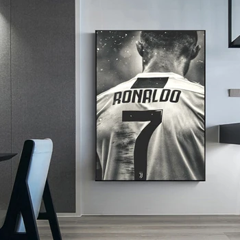 Fútbol el Deporte Estrella Cristiano Ronaldo Retro Cartel de la Impresión y el Deporte de la Lona Pintura de la Pared de la Habitación de Arte Foto Cuadros Decoración del Hogar