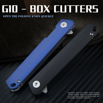 G10 hoja de cuchillo plegable de sharp para acampar al aire libre de la EDC herramienta fácil de llevar mini