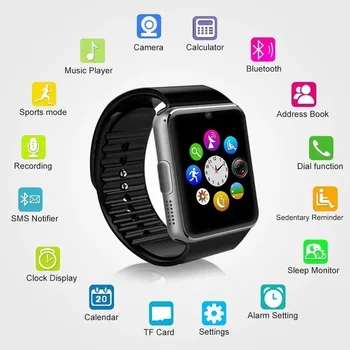 G18Android inteligente reloj grande de la pantalla táctil de bluetooth GPS de posicionamiento de las personas mayores y los niños smart call reloj Sleep Tracker