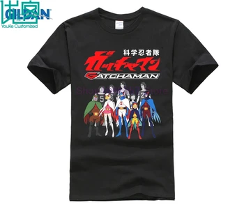 Gatchaman G-Force Cinturón Logotipo de Anime de dibujos animados DE los Hombres Blanco Negro T-Shirt Talla S-3Xl Hombres Camiseta de Algodón Impreso Camiseta Top Tee