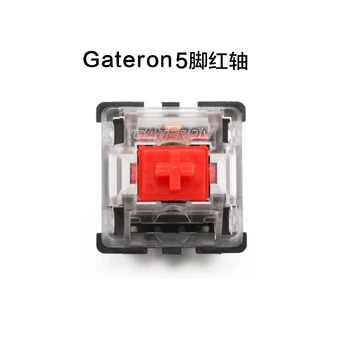 Gateron interruptor 5 clavija de caja transparente azul rojo negro marrón verde blanco amarillo interruptores de teclado mecánico cherry mx compatible