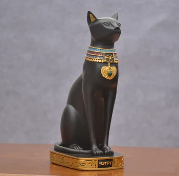 Gato egipcio de la pirámide de la estatua de jesús dios zeus gato del templo de dios chuchería gato de la suerte estatua, estatuilla juego de té de la decoración de la decoración del hogar 142125