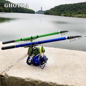 GHOTDA Rock caña de Pescar a Spinning Mini de Duro de Fibra de Carbono de Pescar de 3.0 M/2,7 M/2.4 M/2.1 M/1.8 M/1,5 M