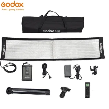 Godox 30*120cm FL150R 150W Flexible Plegable de Tela Luz de Vídeo LED 3300-5600K Bi-color con el Controlador de Control Remoto en forma de X