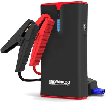 GOOLOO 1500A Pico SuperSafe Coche Arrancador de batería (Hasta 8.0 L de Gas o 6.0 L Diesel Motor) con USB de Carga Rápida, y las de Tipo C,12V Por