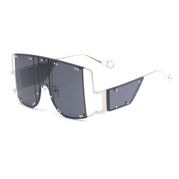 Gran plaza de gafas de sol de las mujeres 2019 uv400 de alta calidad rihanna moda de gran tamaño steampunk gafas de sol muelle de oculos de sol feminino