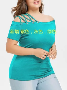 Gran Plus Tamaño XL-5XL de la MUJER de los hombros Fuera de la Moda de Verano Casual camisetas TOPS 2020