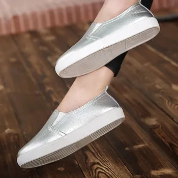 Gran Tamaño de las Cuatro Estaciones de las Nuevas Mujeres de la Moda de Plano del Color Sólido Retro Diadema Salvaje Clásico antideslizante Cómoda Zapatos Casual B20-21