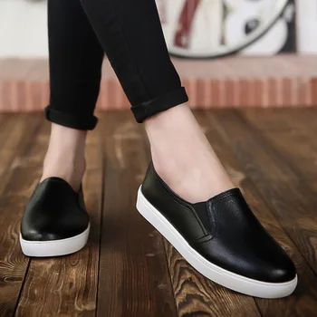Gran Tamaño de las Cuatro Estaciones de las Nuevas Mujeres de la Moda de Plano del Color Sólido Retro Diadema Salvaje Clásico antideslizante Cómoda Zapatos Casual B20-21