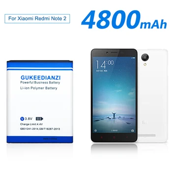 GUKEEDIANZI BM45 4800mAh Batería del Teléfono Para Xiaomi Redmi Note 2 Arroz Rojo Note2 Teléfono Móvil Polímero Li-ion de Reemplazo de Baterías