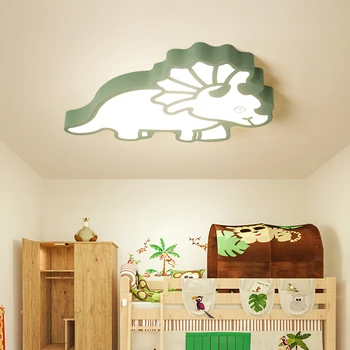 Habitación de los niños Modernos led lámpara de Araña dormitorio lámpara de estilo sencillo y moderno niño niña de dibujos animados creativo de la sala de dinosaurios de techo del led lámpara de araña