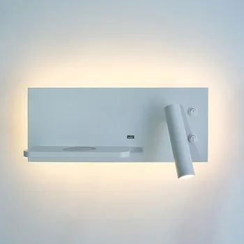Hartisan Lámpara de Pared LED Con Interruptor Inalámbrico USB Recargable Luz de Pared de Dormitorio 350° Giratorio Spot Luz de la Noche la Iluminación de Interiores