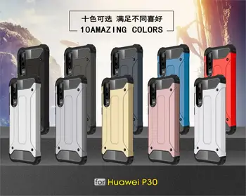 HATOLY De Coque Huawei P30 Caso de Huawei P30 Heavy Armor Slim Duro de la Cubierta de Goma de Silicona, caja del Teléfono de Huawei P30 6.0
