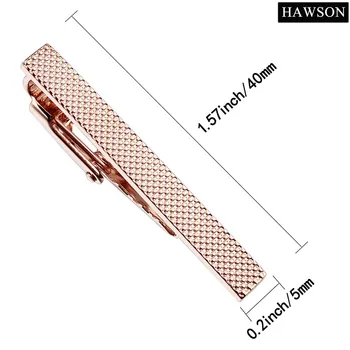 HAWSON Clip de Corbata Conjunto de Barra de Mens Joyería de Oro Rosa Color de la Barra de la Corbata con Broche Pasador de la Abrazadera de la Camisa 10851