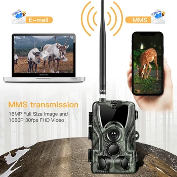 HC-801G 3G MMS/SMTP/SMS Sendero de la cámara de la Caza de la cámara de 940nm IR LED de la foto trampas de 16 mp 1080p HD de la visión nocturna de scout de los animales de la cámara
