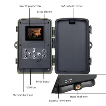 HC-801G 3G MMS/SMTP/SMS Sendero de la cámara de la Caza de la cámara de 940nm IR LED de la foto trampas de 16 mp 1080p HD de la visión nocturna de scout de los animales de la cámara