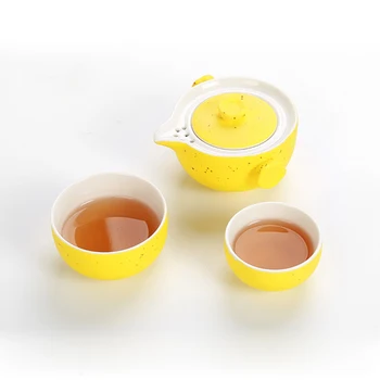 Hechos a mano de Viajes el juego de té Incluyen 1 Bote 2taza,kung fu gaiwan tetera taza de té y la Cristalería de oficina de personal de viaje portátil Teaware