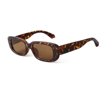 HEISKING 2020 Plaza pequeñas Gafas de sol de las mujeres de los hombres de Viajes Vintage Retro Oculos Rectángulo de Leopardo Lunette De Soleil Femme
