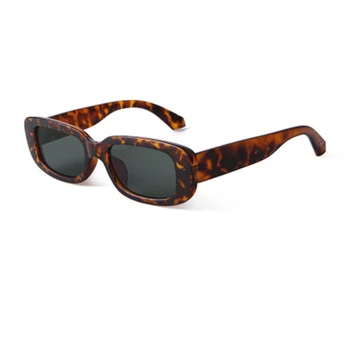 HEISKING 2020 Plaza pequeñas Gafas de sol de las mujeres de los hombres de Viajes Vintage Retro Oculos Rectángulo de Leopardo Lunette De Soleil Femme