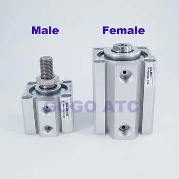 Hembra/macho diámetro 80 mm tamaño de trazo 5/10/20/25/30/40/50/60/75/100mm neumática de aire del actuador SDA 80 compacto cilindro de doble efecto