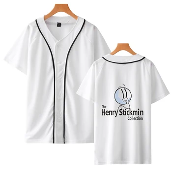 Henry Stickmin de la Moda de Béisbol de las camisetas de las Mujeres/de los Hombres de Verano de Manga Corta de la Camiseta de 2020 Caliente de la Venta Informal de Streetwear 4688