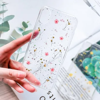 Hermosas Flores Secas caja del Teléfono Para el iPhone 11 X XR XS XS Max 6 6S 7 8 Plus SE 2020 Cubierta Protectora Suave Transparente de TPU