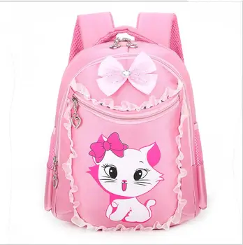 Hermosos Niños de la escuela de bolsas de Chicas de color Rosa gato de dibujos animados de las mochilas para el colegio, la Escuela Primaria de la Mochila de los Niños de la princesa de Mochilas a los niños sac enfant