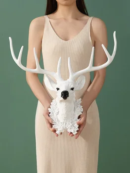 [HHT] Nórdicos 3D de la Cabeza de Ciervo de la Suerte de la Pared Colgante Colgante de Ciervos de Sika de los Animales de Inicio Decoración de la Pared del Salón Creativa de Fondo