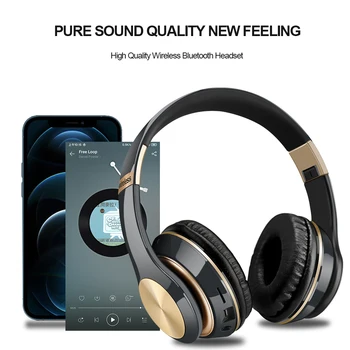 HIFI Auriculares Inalámbricos Estéreo 3D Auricular Bluetooth Plegable Juego de Auriculares Con Micrófono de FM de la Tarjeta del TF de Reducción de Ruido Auriculares
