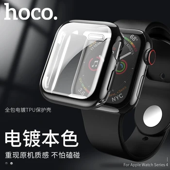 HOCO de la Galjanoplastia de TPU Reloj de la Cubierta Para Apple Watch 5/4 44 mm 40 mm Plena Protección de Silicona Caso Protector de Pantalla para iWatch Serie 4, 5 37244
