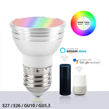 Hogar inteligente Wifi de Luz LED de la copa GU10/E27/GU5.3/B22 Tuya / la Vida Inteligente LED 6W Dimmable Bombilla de Luz Compatible con Alexa principal de Google