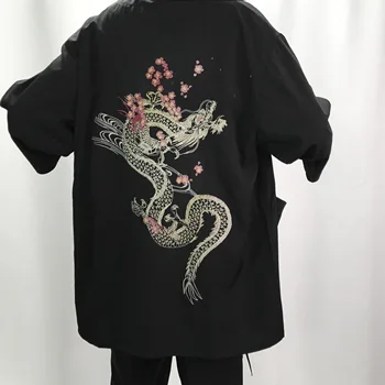 Hombre ropa de kimono chaquetas de los hombres ropa de cama de algodón chaquetas irregular kimono bordado chino tops cardigan hanfu indio outwear
