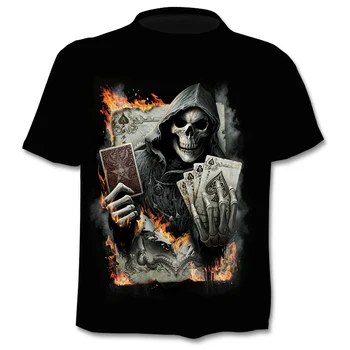 Hombres de la Moda del Cráneo T-shirt 3D Estilo Punk O-cuello de la camiseta de Chico de Moda de Verano Camiseta de gran tamaño Streetwear 2020 Nuevas xxs-6xl