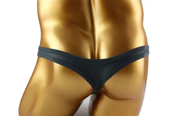 Hombres Sexy Bolas Agujero de la Correa de la Ropa interior Elástico de la tanga Tanga Bikini T-back Undepants Transpirable ropa interior Masculina