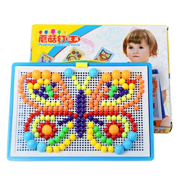 Hongo Peg Arte Juguetes de BRICOLAJE Creativo de Puzzle rompecabezas de Rompecabezas el Aprendizaje de Juguete Para los Niños Montessori Color Cognitivo Juguetes
