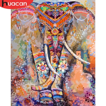 HUACAN Pintura Por Números del Elefante Animal DIY Pintados a Mano de la Lona de la Decoración casera de la Pared de Arte de la Foto de Regalo