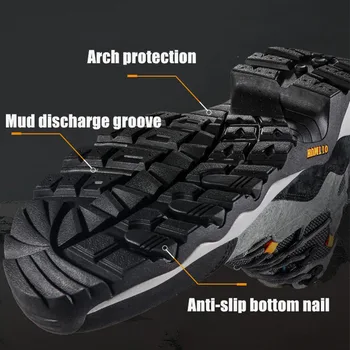 HUMTTO Plataforma de Botas de Cuero de los Hombres de Invierno de Combate Militar de Senderismo para Hombre de la Motocicleta de Tobillo Botas de cordones de la Marca Hombre de Trabajo Safty Zapatos