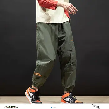 Hybskr Hombres Nuevos Pantalones De Carga Japonés De Alta Cintura Del Hombre Corredores De Pantalones De Hip Hop De Hombre Casual Pantalones Sueltos 2020, Más El Tamaño De Macho Pantalones