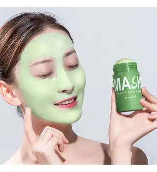Ibcccndc Té Verde Máscara facial Hidratante Hidratante control de Aceite de Tejido de Ácido Hialurónico de la Máscara Facial de Blanqueamiento de la Piel Cuidado de la TSLM2