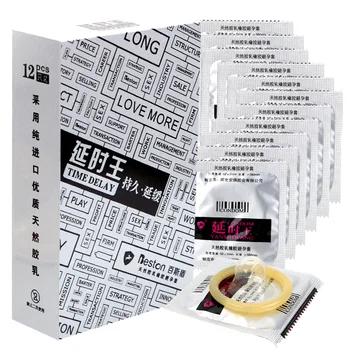 IKOKY 12 Piezas/Caja Super Retrasar la Eyaculación de Látex Natural del Sexo de los Productos de Anillos de Pene Pico de Condones Ultra Delgados de los Juguetes Sexuales Para Hombres