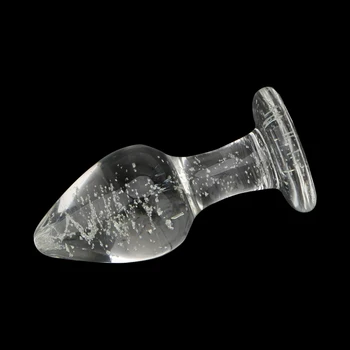 IKOKY Luminoso de Cristal Butt Plug Anal Juguetes para Adultos Sexo Anal Beads Juguetes Sexuales para Parejas Anal Dilatadores Sex Shop