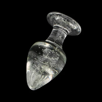 IKOKY Luminoso de Cristal Butt Plug Anal Juguetes para Adultos Sexo Anal Beads Juguetes Sexuales para Parejas Anal Dilatadores Sex Shop