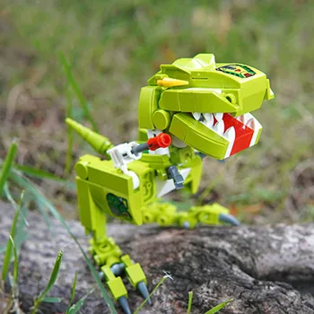 Iluminar la Deformación Robot Bloques de Construcción de los Dinosaurios Juguetes Ladrillos Rompecabezas de Cubo de Juguetes Educativos para Niños Chicos Regalos de Navidad