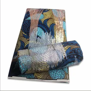 Impresión de ORO de la moda africana anakra algodón africano de cera de la tela de nigeria ghana kitenge dashiki cera real tela 6yards sequiens