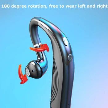 Inalámbrica Bluetooth 5.0 Auricular de Larga Espera con Micrófono manos libres del Deporte de bluetooth de los Auriculares Audífonos a prueba de agua el Gancho para la Oreja Para Teléfono